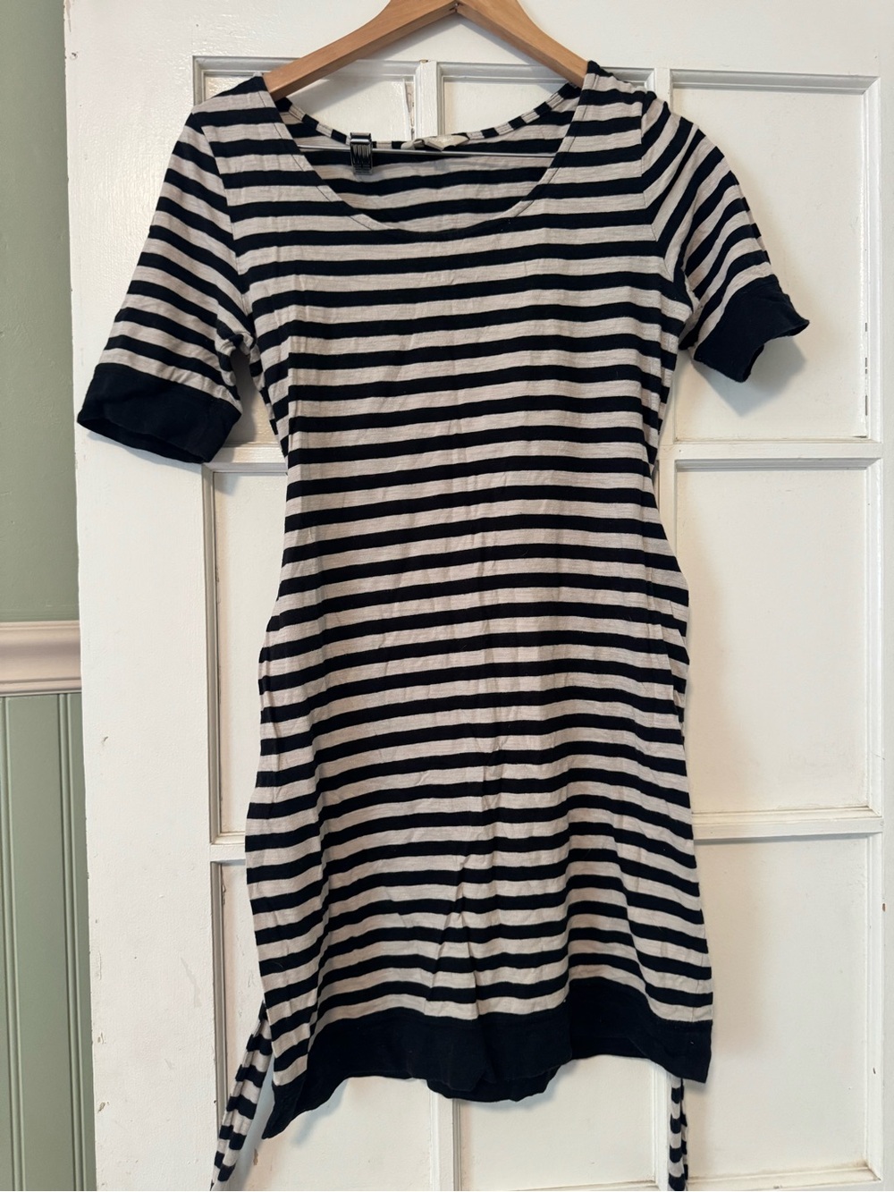 Banana Republic Black and light Gray Striped Mini Dress